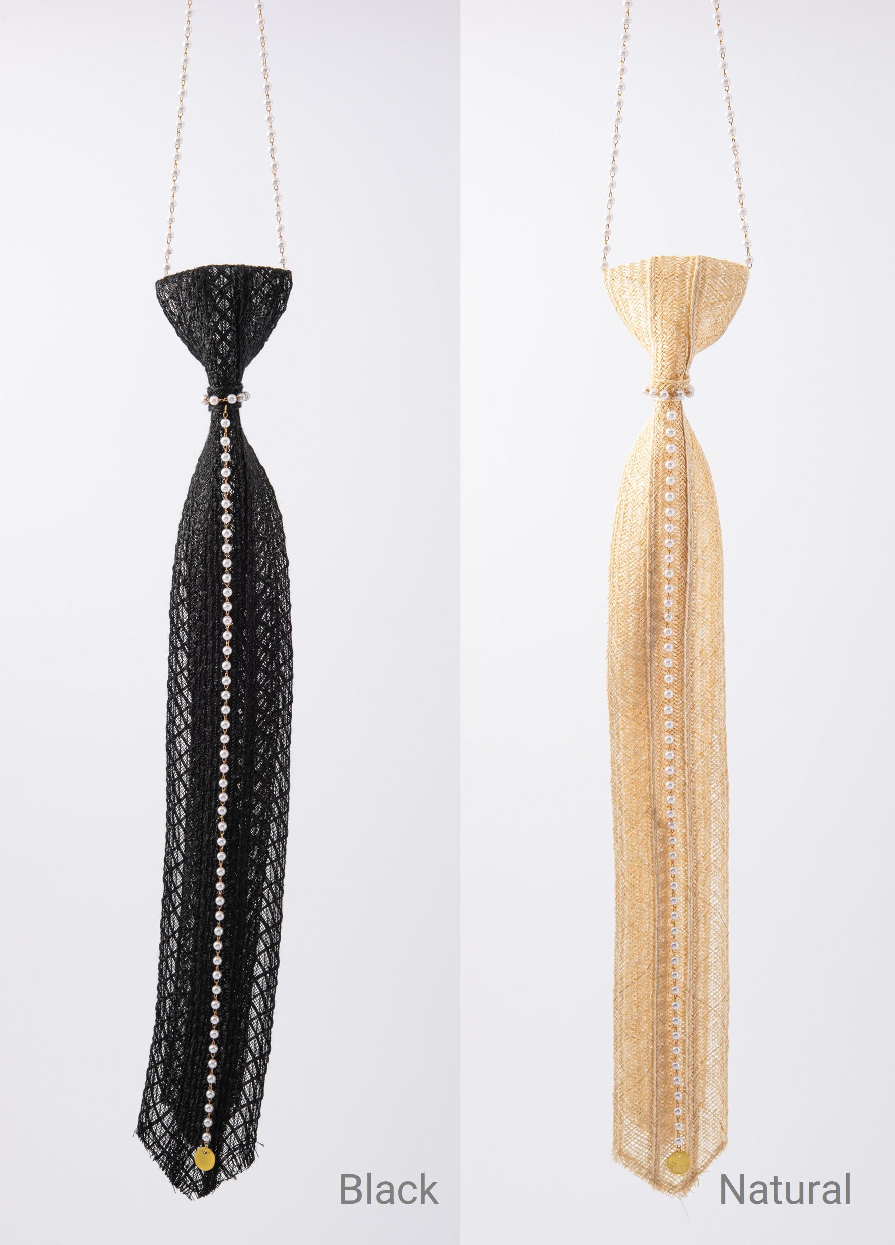 麻ブレードネクタイネックレスpearl chain （一歩001-NCT）一歩シリーズ